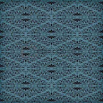 Vector Seamless  Blue Floral Pattern