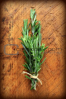 bunch of fresh rosemary on the table