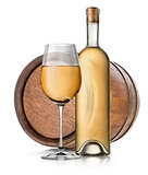 Barrel and wine isolated