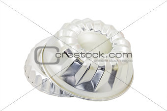 Pudding pans isolated on white