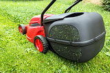 new lawnmower on green grass