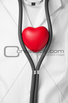 Physician with red heart