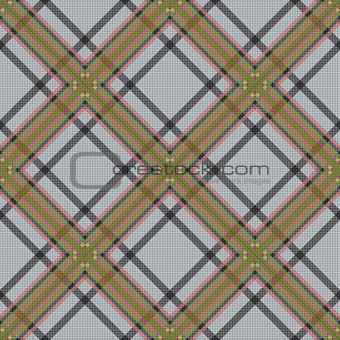 Diagonal tartan brown and gray fabric seamless texture 