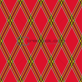 Rhombic tartan red fabric seamless texture 