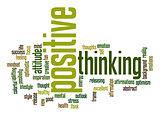 Positive thinking word cloud