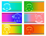 Set of stylized women face images to the National Women of Color Day.
