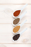 Colorful herbs and spices selection