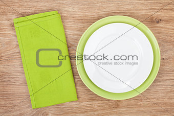 Empty green plates