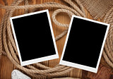 Blank photo frames with ship rope