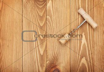 Corkscrew and wine cork