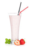 Strawberry milk smoothie cocktail