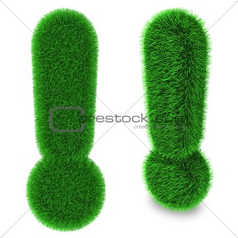 Exclamation mark made of grass