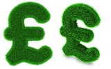 Pound sterling symbol made of grass