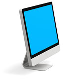 Desktop computer with blue screen