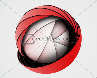 abstract red globe symbol, business concept