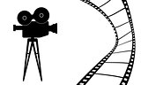 Cinema camera and movie vector illustration