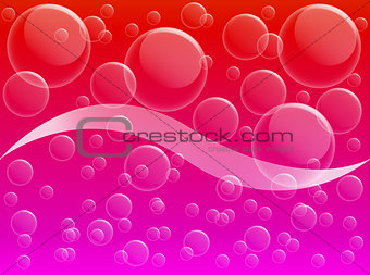  Air bubble on red and pink background