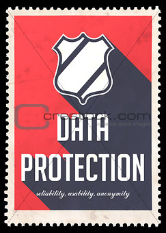 Data Protection Concept on Red in Flat Design.