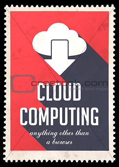 Cloud Computing on Red in Flat Design.