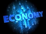 Economy on Dark Digital Background.
