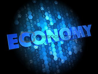 Economy on Dark Digital Background.