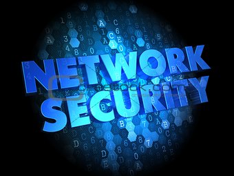 Network Security on Dark Digital Background.