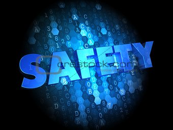 Safety on Dark Digital Background.