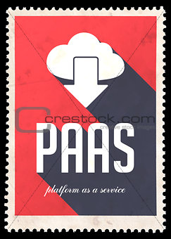 PAAS Concept on Red Color in Flat Design.