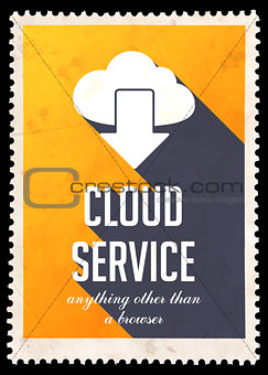 Cloud Service Concept on Yellow in Flat Design.