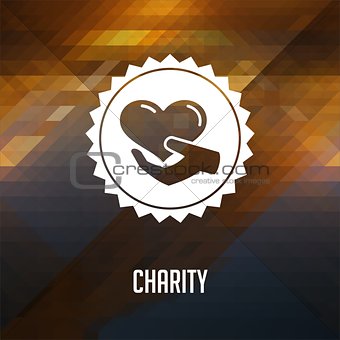 Charity Concept on Triangle Background.