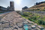 Tower of Genoa fortress in Sudak Crimea 