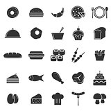 Food icons on white background