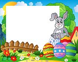 Frame with Easter bunny theme 5