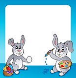 Frame with Easter bunny topic 2