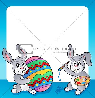 Frame with Easter bunny topic 3