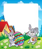 Frame with Easter bunny topic 6