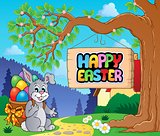 Image with Easter bunny and sign 2