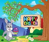 Image with Easter bunny and sign 3