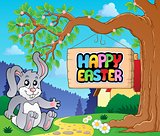 Image with Easter bunny and sign 4