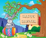 Image with Easter bunny and sign 7