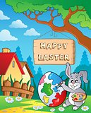 Image with Easter bunny and sign 8