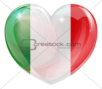 Italian flag love heart