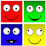 Funny square smilies