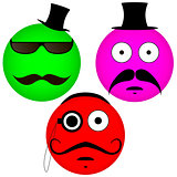 Vector emoticons with a mustache