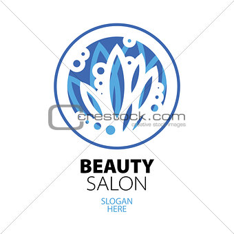 blue ball of leaves logo for beauty salon