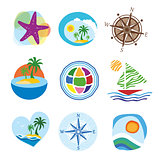 Collection of icons for the travel and tourism