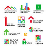 collection of vector logos construction and repair of houses