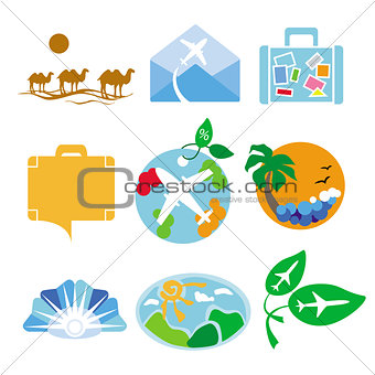Collection of vector logos for travel agencies