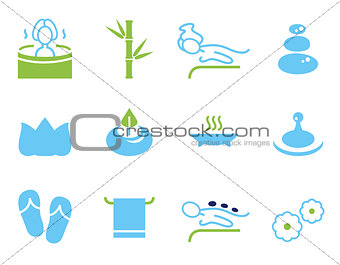 Set of icons for spa, wellness and massage isolated on white