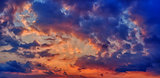 Sunset or sunrise with clouds panorama